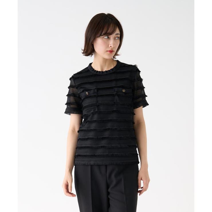LANVIN COLLECTION / ランバン コレクション フリンジレースニットトップス フリンジレースニットトップス|LANVIN COLLECTION | LANVIN