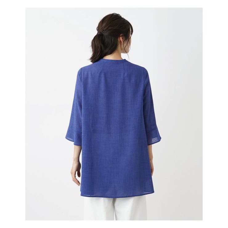 【美品】Leilian レリアン　ウール　コットン　コート　刺繍ボタン　ブルー リバーシブルコート | Leilian (Women)/レリアン | 三越伊勢丹
