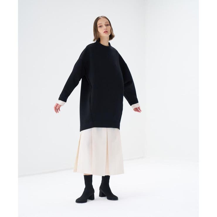 LANVIN ダンボール生地ワンピース ブラック 38 上品 タイトスカート