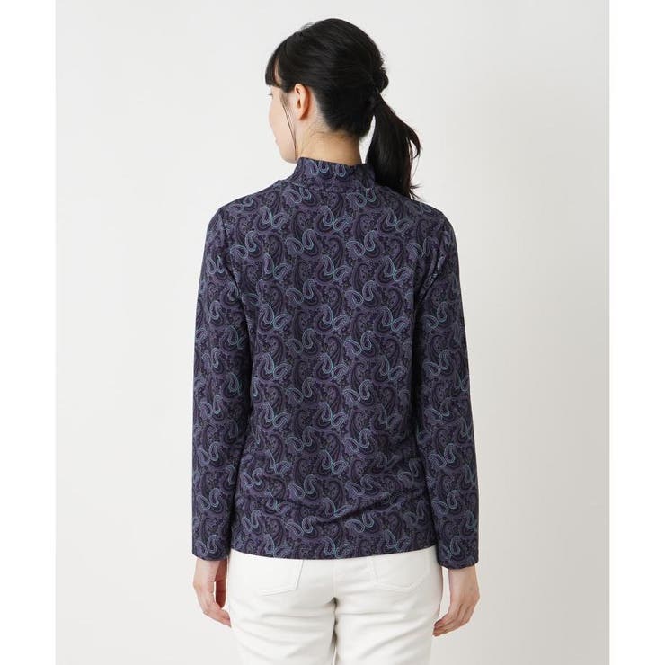 ◼️Leilian◼️ ＲＯＣＨＡＳ　Ｐｒｅｍｉｅｒｅ　ペイズリーカットソー　11号 ◼️Leilian◼️ ROCHASPremiereペイズリー