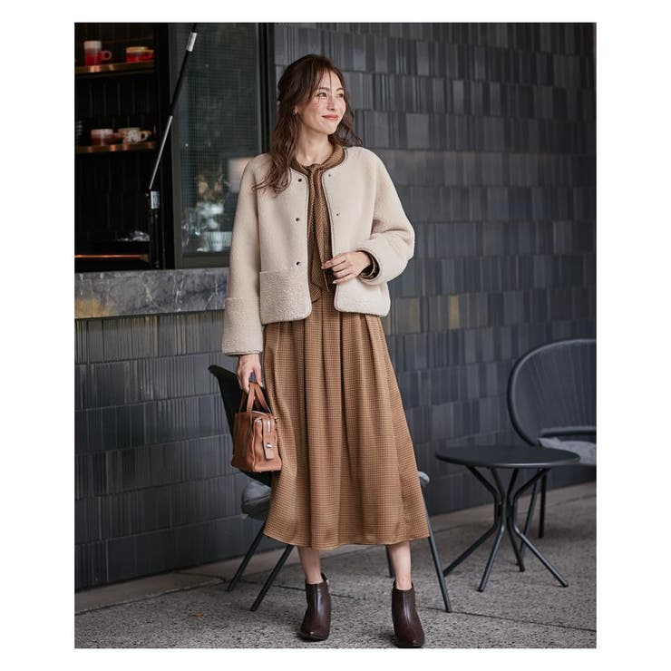 ノーカラーボアジャケット[品番：LAVW0005656]｜Leilian（レリアン）の