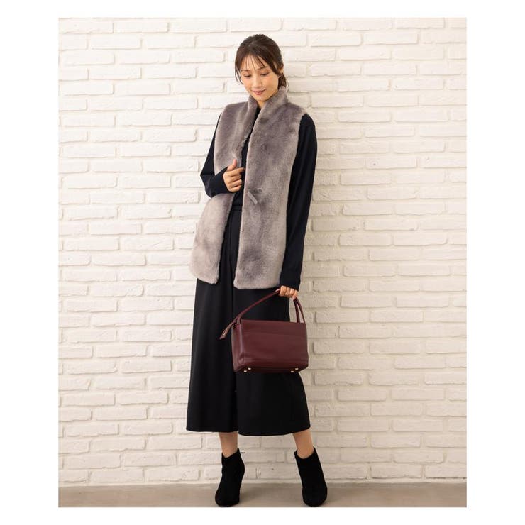 フェイクファー切替ベスト[品番：LAVW0017866]｜Leilian