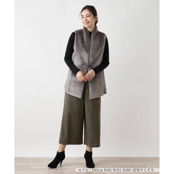【超特価sale開催】  フェイクファー切替ベスト[品番：LAVW0017866]｜Leilian ジャケット・アウター
