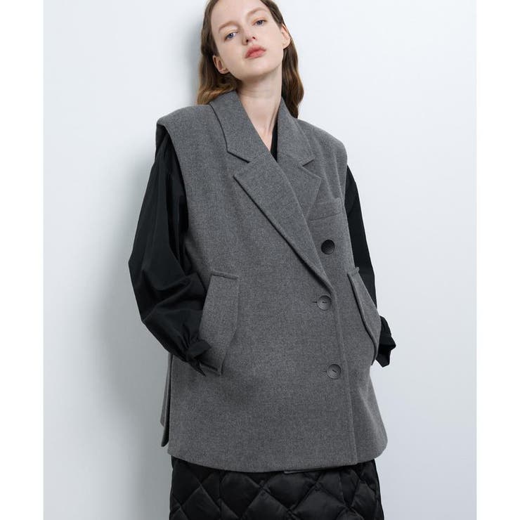 ウールメルトンテーラーベスト[品番：LAVW0018012]｜LANVIN en Bleu 
