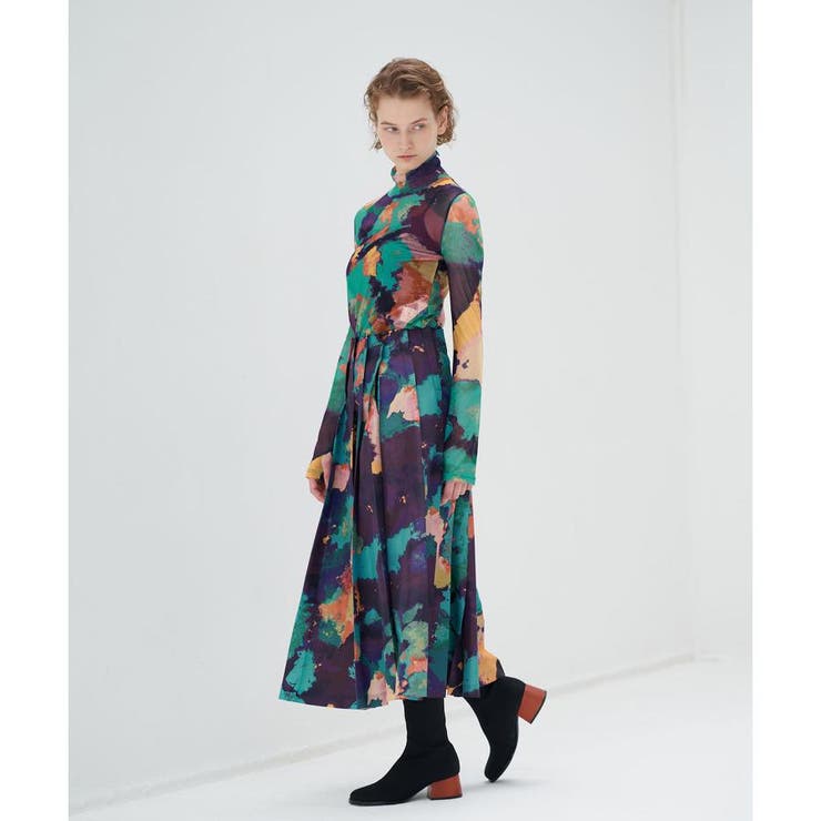 アートプリントプリーツスカート[品番：LAVW0011009]｜LANVIN en Bleu 