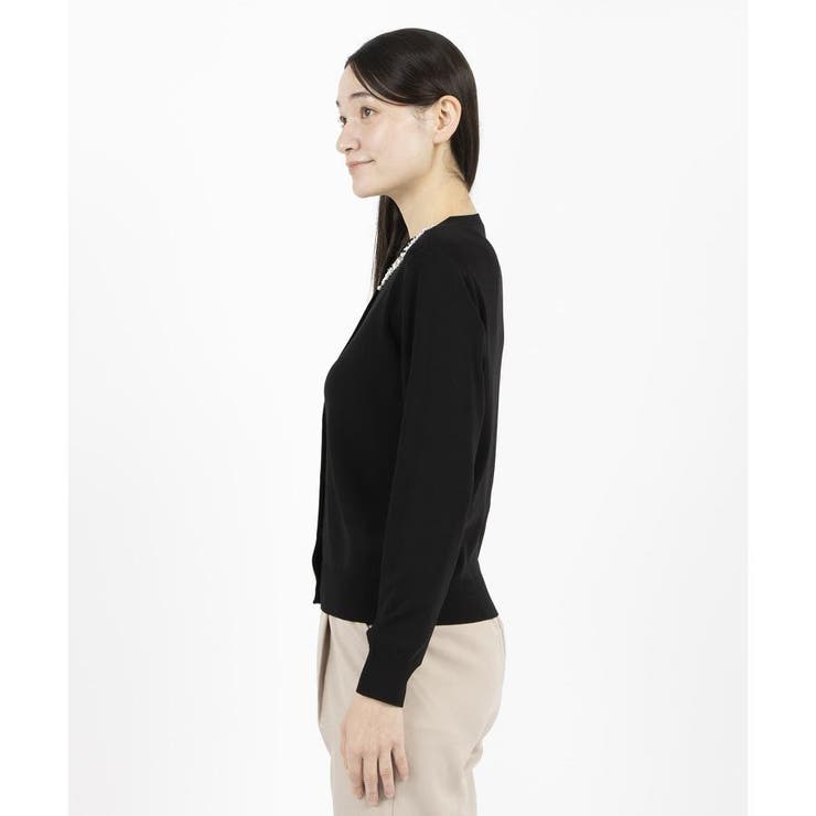 Leilian / レリアン ビジューネックカーディガン ビジューネックカーディガン[品番：LAVW0019378]｜Leilian