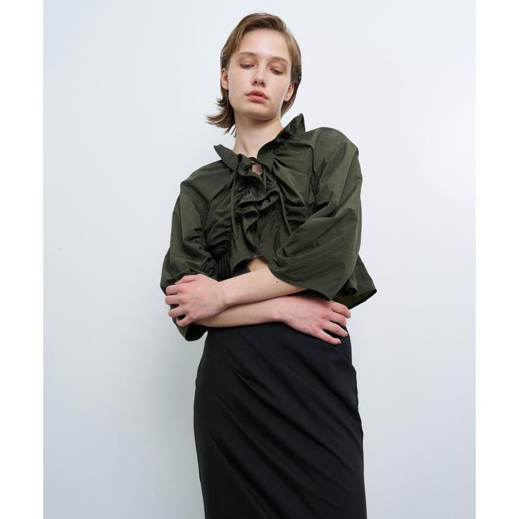 速乾ナイロンフリルブラウス[品番：LAVW0016027]｜LANVIN en