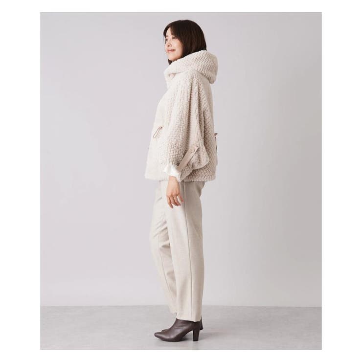 Leilian レリアン フェイクファー フーデッド ショートコート 日本製