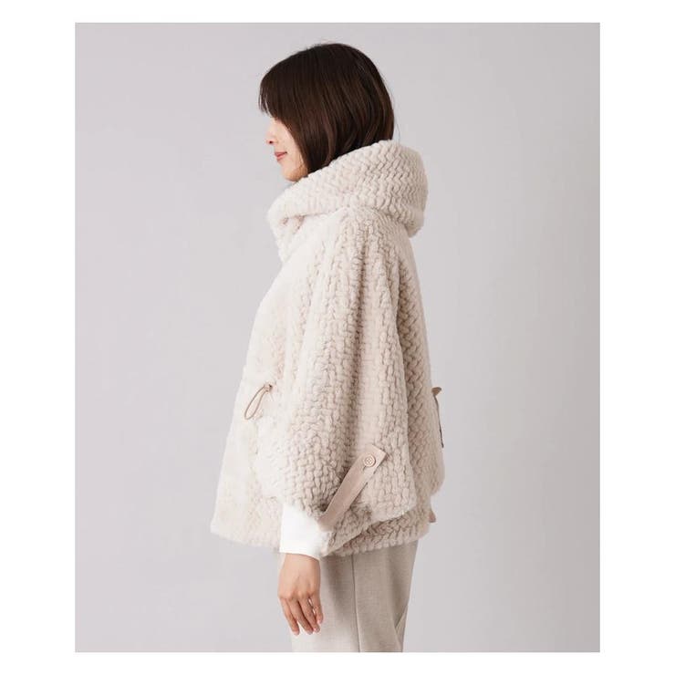 フェイクファーフーデッドショートコート[品番：LAVW0006091]｜Leilian