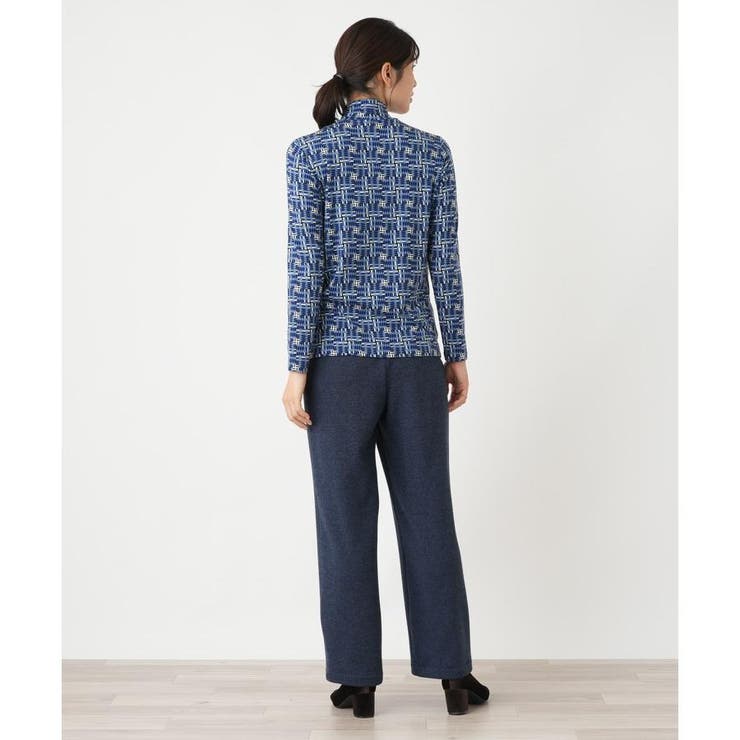 幾何学柄ハイネックカットソー[品番：LAVW0019313]｜Leilian（レリアン