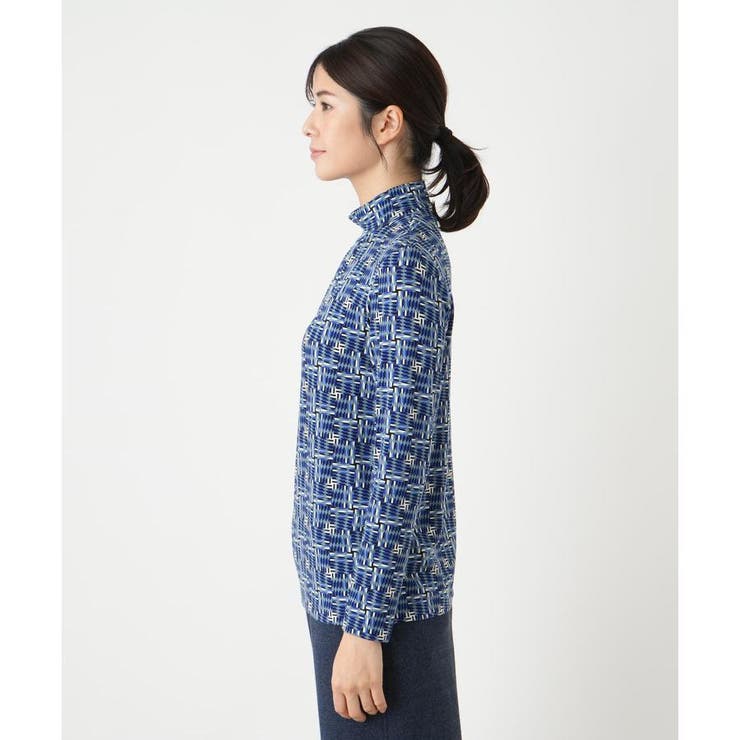 幾何学柄ハイネックカットソー[品番：LAVW0019313]｜Leilian（レリアン