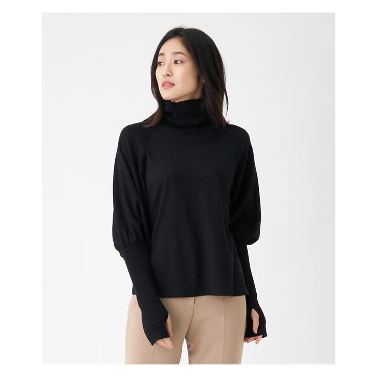 【LANVIN Collection(ランバンコレクション)】タートルネック黒L LANVIN Collection(ランバンコレクション)】タートルネック