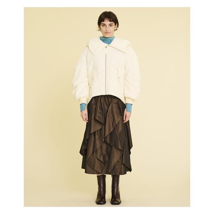 LANVIN en Bleu ビックカラー中綿MA-1ブルゾン ビックカラー中わたMA－1ブルゾン[品番：LAVW0005682]｜LANVIN en