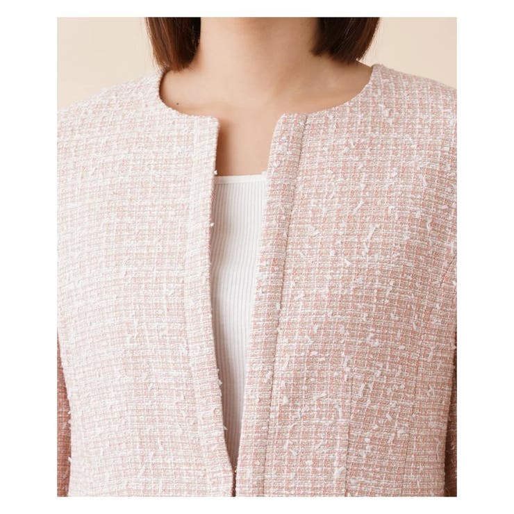 【美品】Leilian レリアン　ノーカラージャケット ノーカラージャケット【Leilian WHITE LABEL】|レリアン