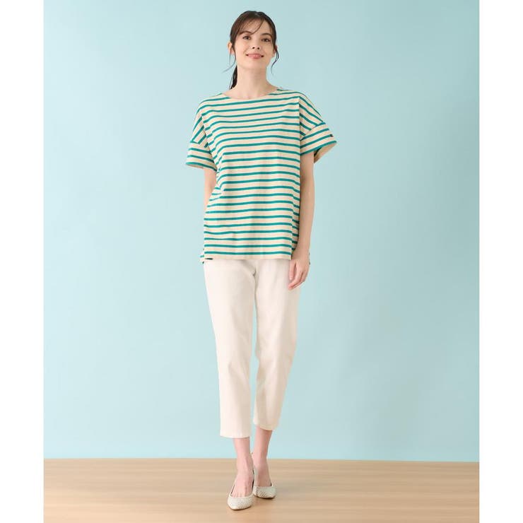 マルチボーダーカットソー【Leilian WHITE LABEL】|レリアン