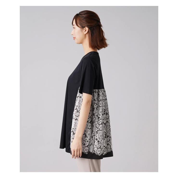 バックプリントレースカットソー[品番：LAVW0001613]｜Leilian