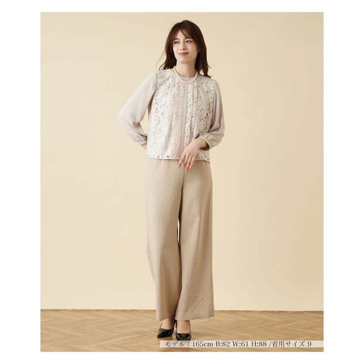 レース切替ブラウス[品番：LAVW0008229]｜Leilian（レリアン）の