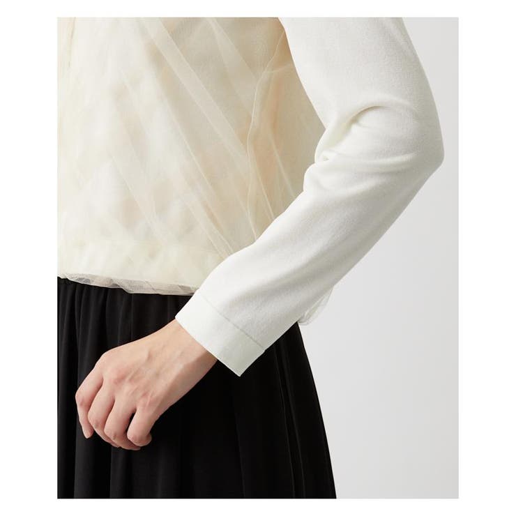 LANVIN COLLECTION / ランバン コレクション チュール被せカーディガン チュール被せカーディガン|LANVIN COLLECTION | LANVIN