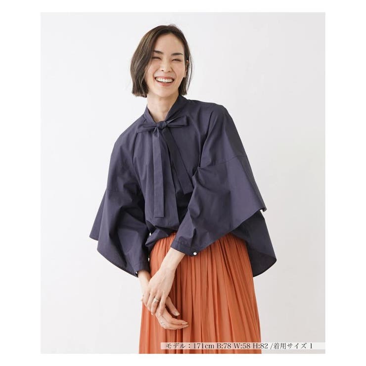462h*新品 レリアン取扱 BARBA コットンフレアスリーブブラウス 462h*新品 レリアン取扱 BARBA コットンフレアスリーブブラウス