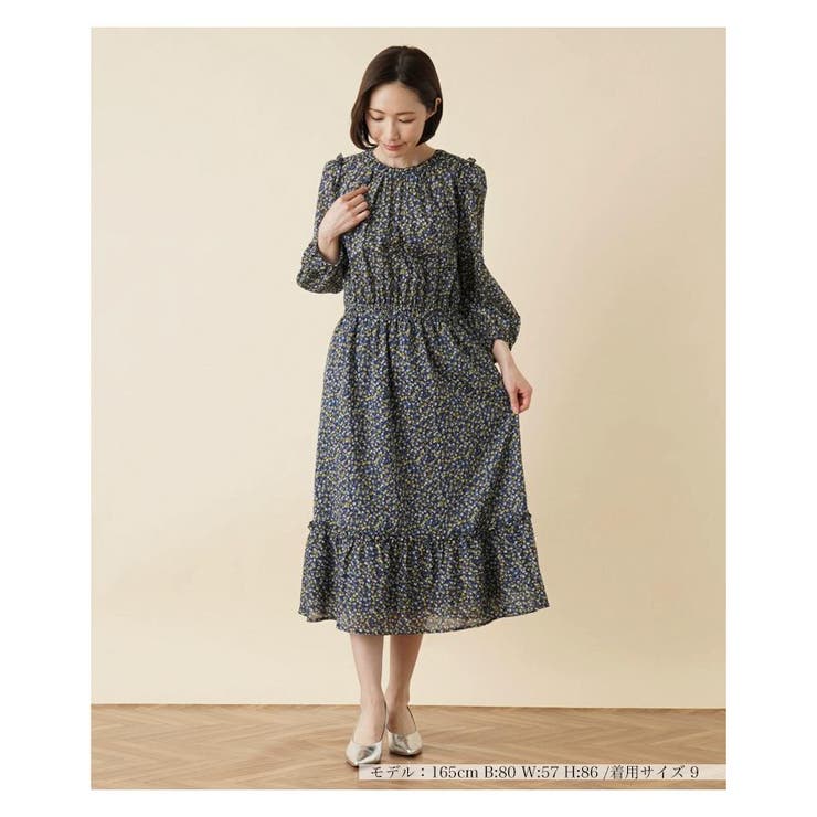 フラワーシフォンワンピース[品番：LAVW0009786]｜Leilian（レリアン  