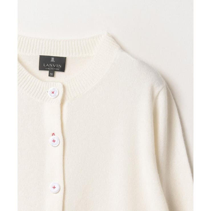 ランバンコレクション　ニット　カーディガン　ホワイト　38 カラーニットカーディガン | LANVIN COLLECTION (Women