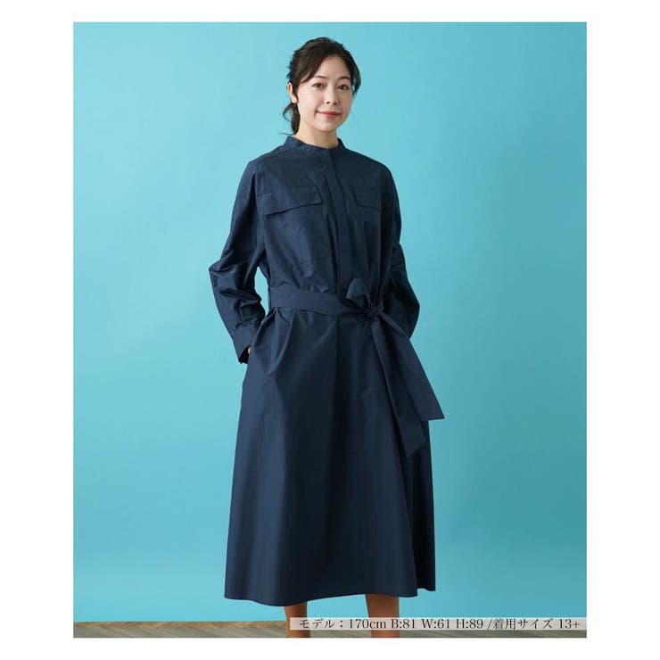 スタンドカラーシャツワンピース[品番：LAVW0014568]｜Leilian PLUS 