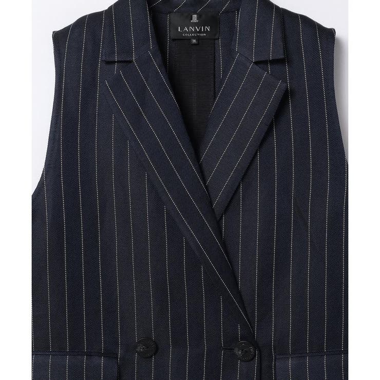 ピンストライプロングベスト[品番：LAVW0015002]｜LANVIN COLLECTION