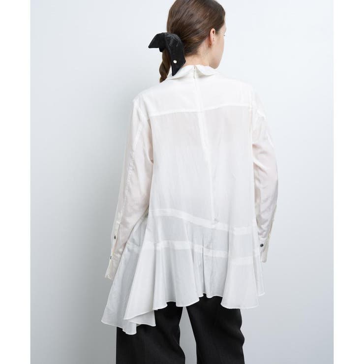アシンメトリーヘムシャツブラウス[品番：LAVW0017945]｜LANVIN en