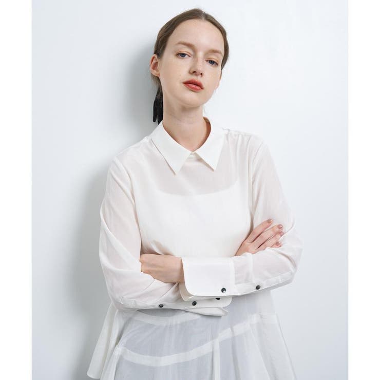 アシンメトリーヘムシャツブラウス[品番：LAVW0017945]｜LANVIN en