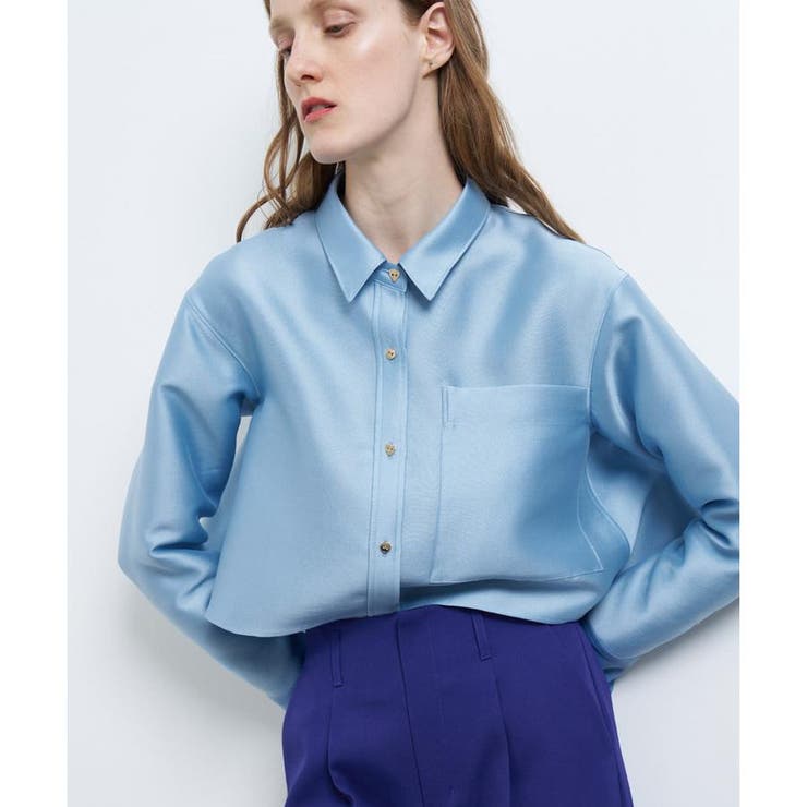 シルキーダブルクロスショートシャツ[品番：LAVW0017946]｜LANVIN en Bleu（ランバン オンブルー）のレディースファッション通販｜SHOPLIST（ショップリスト）