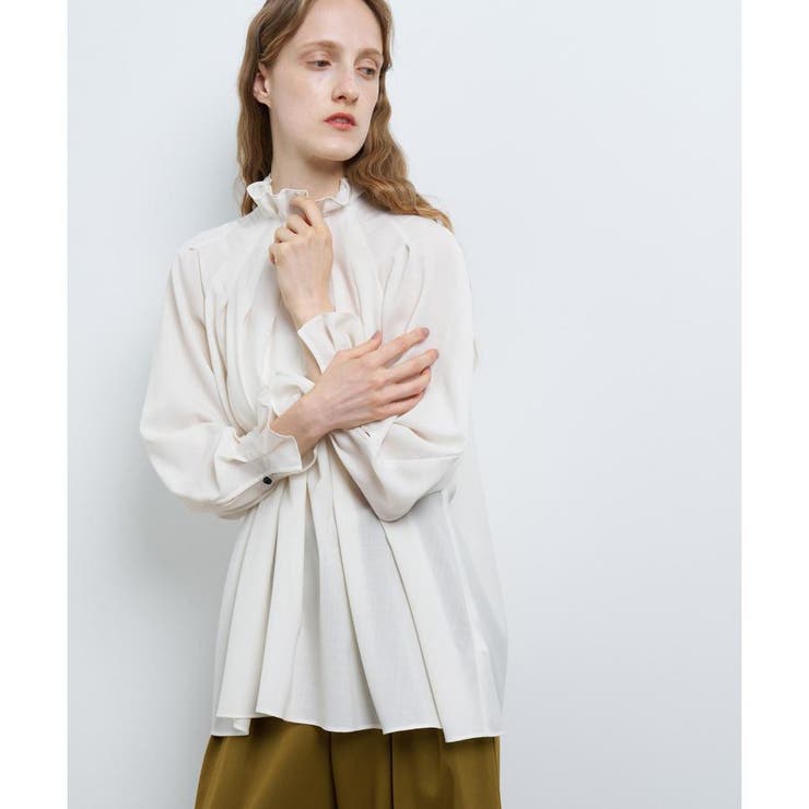LANVIN en Bleu｜スタンドネックブラウス | Rakuten Fashion
