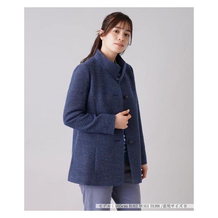 Leilian レリアン アルパカ100% スタンドカラー ジャケット 9号 Leilian レリアン アルパカ100% スタンドカラー ジャケット 9号