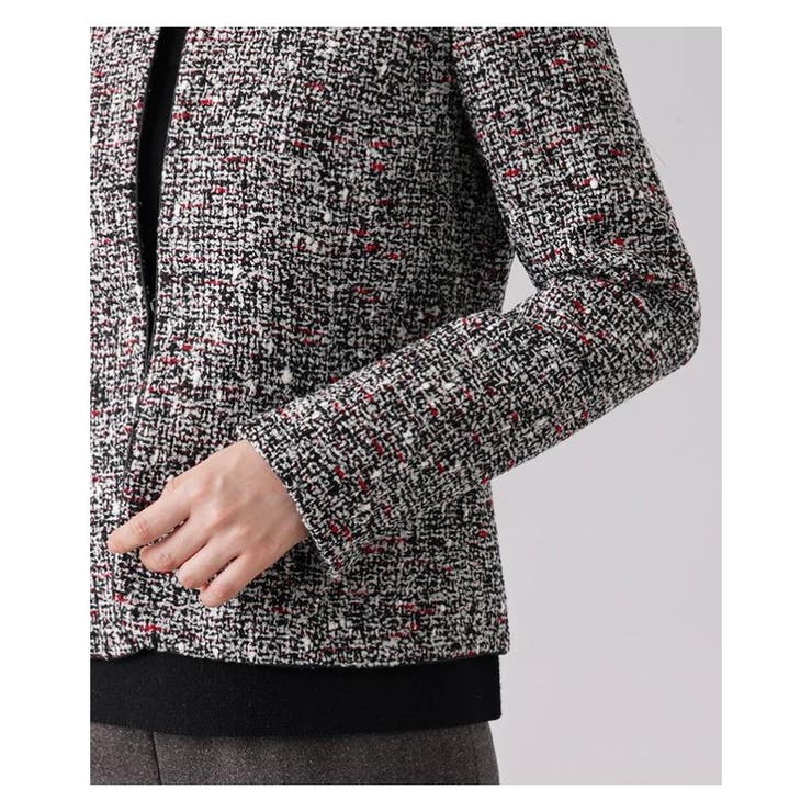 ミックスツイードノーカラージャケット[品番：LAVW0007001]｜Leilian