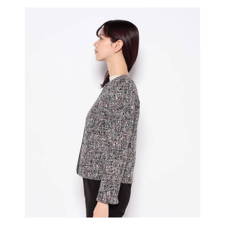 【極美品】Leilian レリアン ミックスツイード　ノーカラージャケット　L ミックスツイードノーカラージャケット[品番：LAVW0007001]｜Leilian