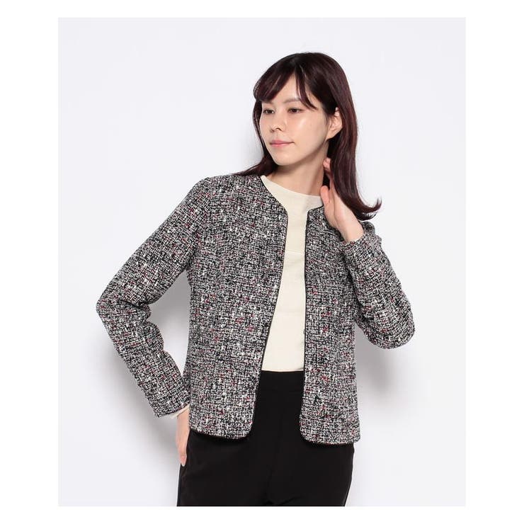 日本製【Leilian】ノーカラーツイードジャケット　SIZE7 ノーカラージャケット | Leilian (Women)/レリアン | 三越伊勢丹