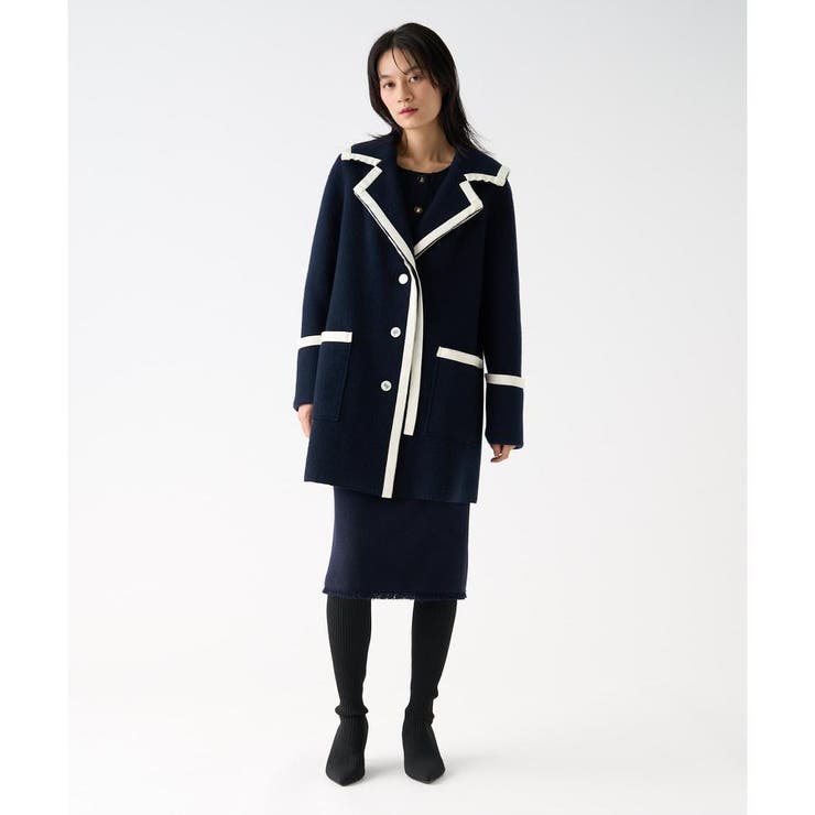 LANVIN ネイビー ピーコート ウールコート 美品/極上/LANVIN/LANVINCOLLECTION/厚手ウールピーコート