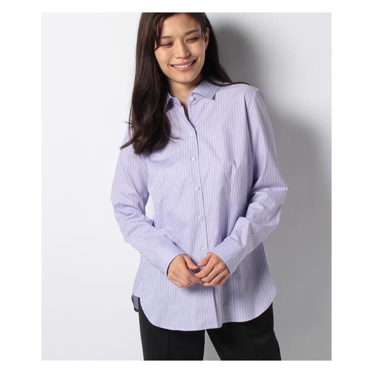 ストライプ柄長袖シャツ[品番：LAVW0002277]｜Leilian PLUS HOUSE