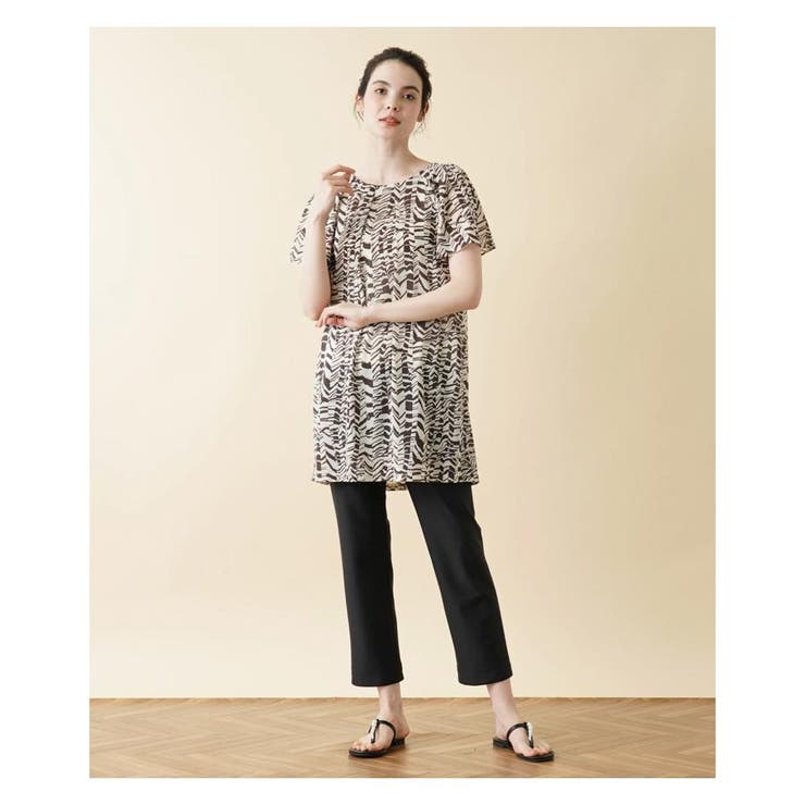 幾何学柄チュニックブラウス[品番：LAVW0009294]｜Leilian（レリアン