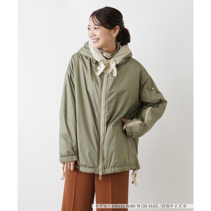 レリアン》新品 中わた フーデットショートコート ジャケット 1
