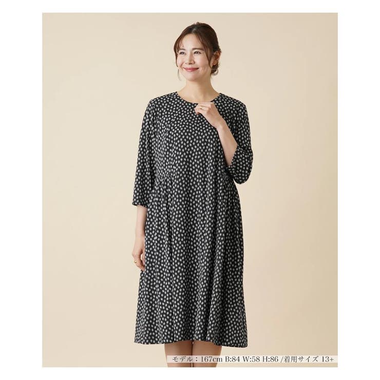 小紋柄フレアワンピース | Leilian PLUS HOUSE | 詳細画像1