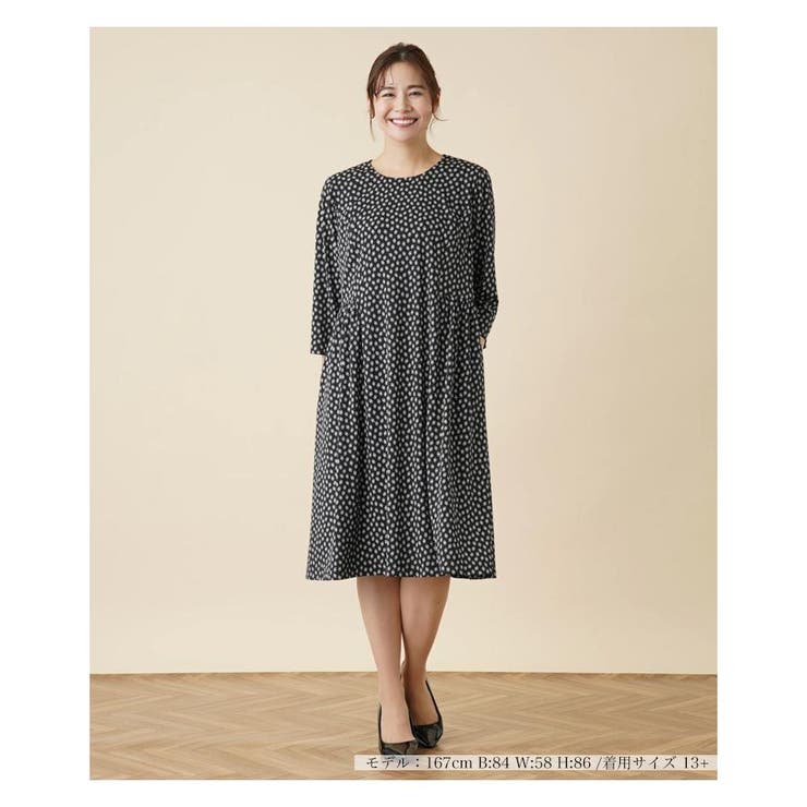 小紋柄フレアワンピース | Leilian PLUS HOUSE | 詳細画像2