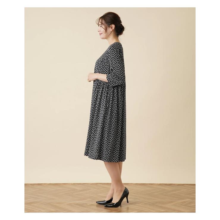 小紋柄フレアワンピース | Leilian PLUS HOUSE | 詳細画像3