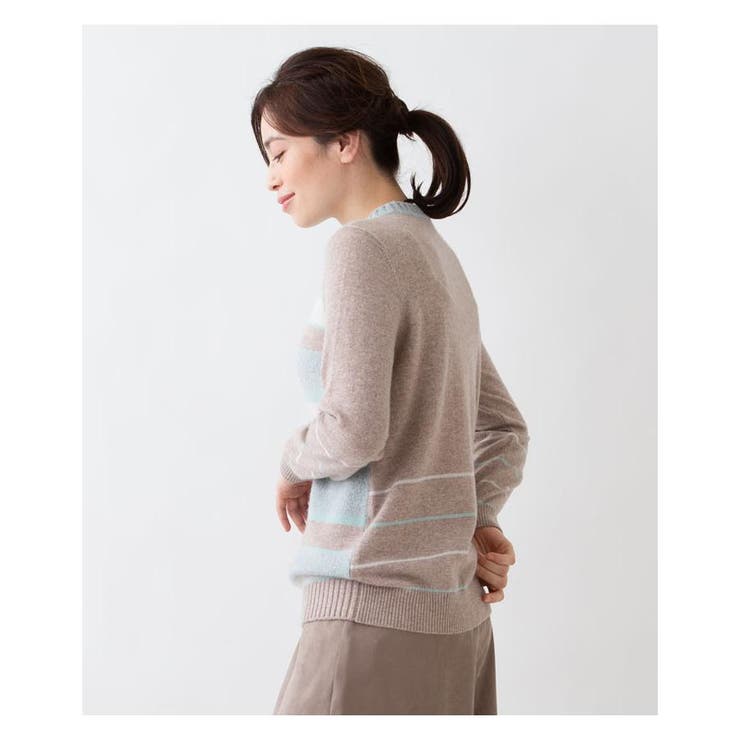 カシミヤボーダーニット | Leilian | 詳細画像12