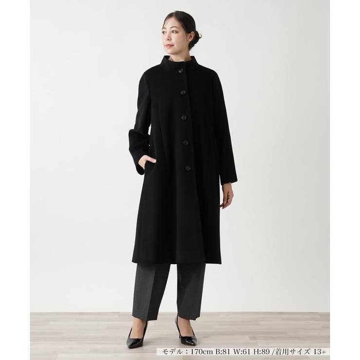 【WEB限定】 Leilian ロロピアーナ スタンドネックカシミヤコート 13＋ ジャケット・アウター