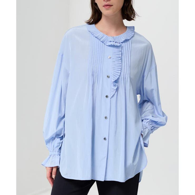 トリアセローンプリーツフリルブラウス[品番：LAVW0013309]｜LANVIN en