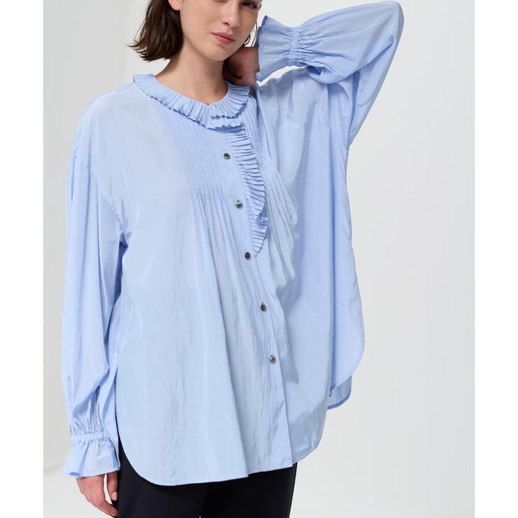 トリアセローンプリーツフリルブラウス[品番：LAVW0013309]｜LANVIN en