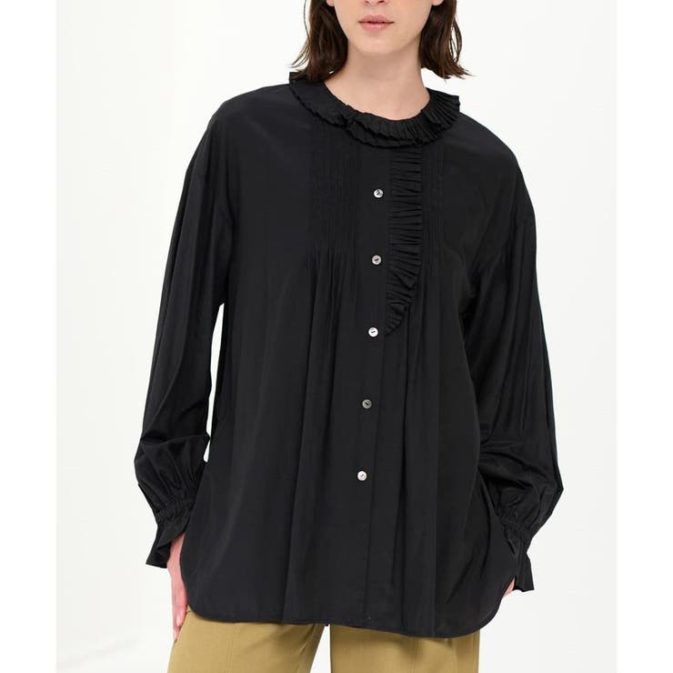 トリアセローンプリーツフリルブラウス[品番：LAVW0013309]｜LANVIN en 