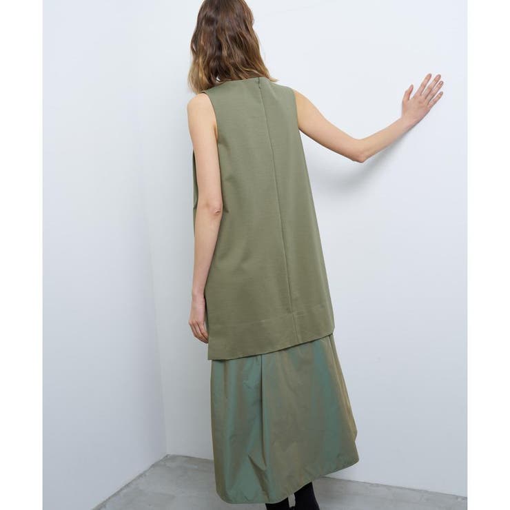 ストレッチポンチコンビワンピース[品番：LAVW0020402]｜LANVIN