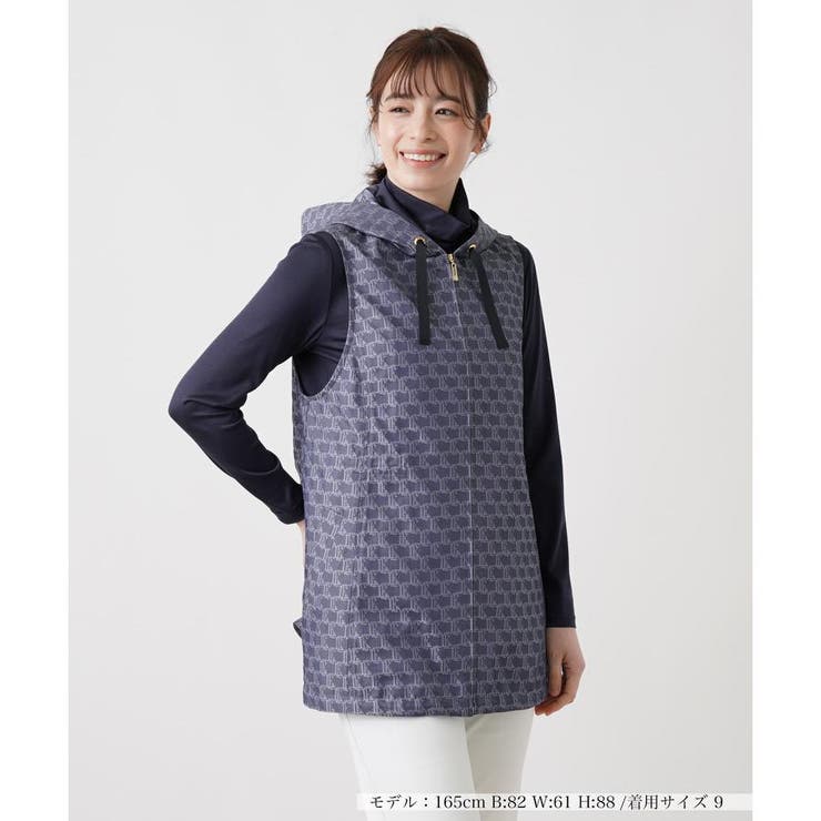 極上美品 Leilian レリアン 織柄ロングベスト 定価7.1 【公式通販】