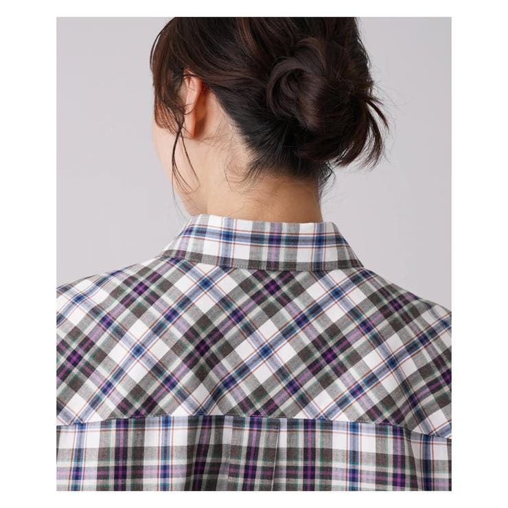 チェック柄シャツ[品番：LAVW0006485]｜Leilian PLUS HOUSE（レリアン